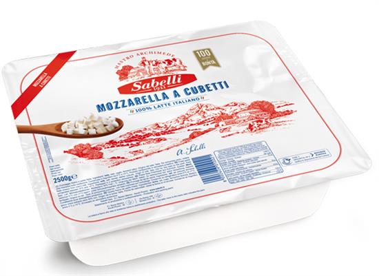 Mozzarella cubettata Sabelli 100 % latte italiano
