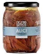 Filetti di alici Delfino sott'olio in vaso da 580ml