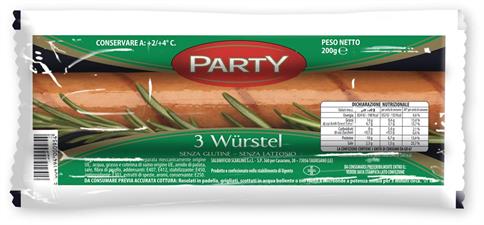Wurstel Party di pollo 3pz 200gr (ct=12pz)