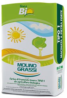 Farina g.ten tipo 1 bio forte mac. a pietra Molino Grassi 25kg